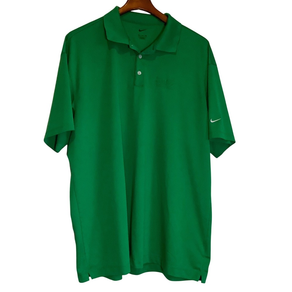 Nike Mens XXL Green Jaguar Land Rover Polo Shirt Short Sleeve‎ Performance Golf